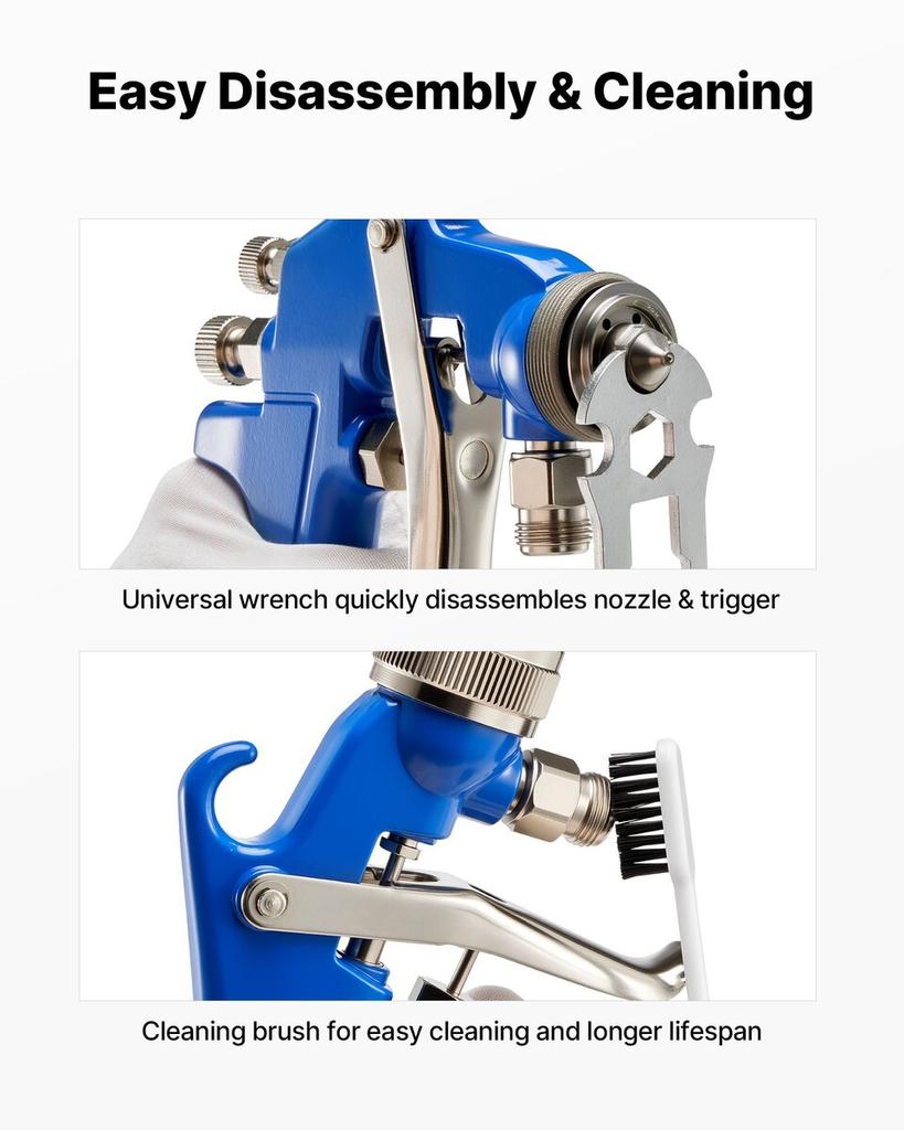 Siphon Feed Spray Gun, High Atomization Air Paint Spray Gun, 1000cc Automotive Paint Sprayer with 1.8 mm Nozzle, Adjustable Flow Rate & Air Volume for