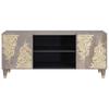 TV Cabinet with Shelf Gray 105 X 33 X 46 Cm Solid Mango Wood