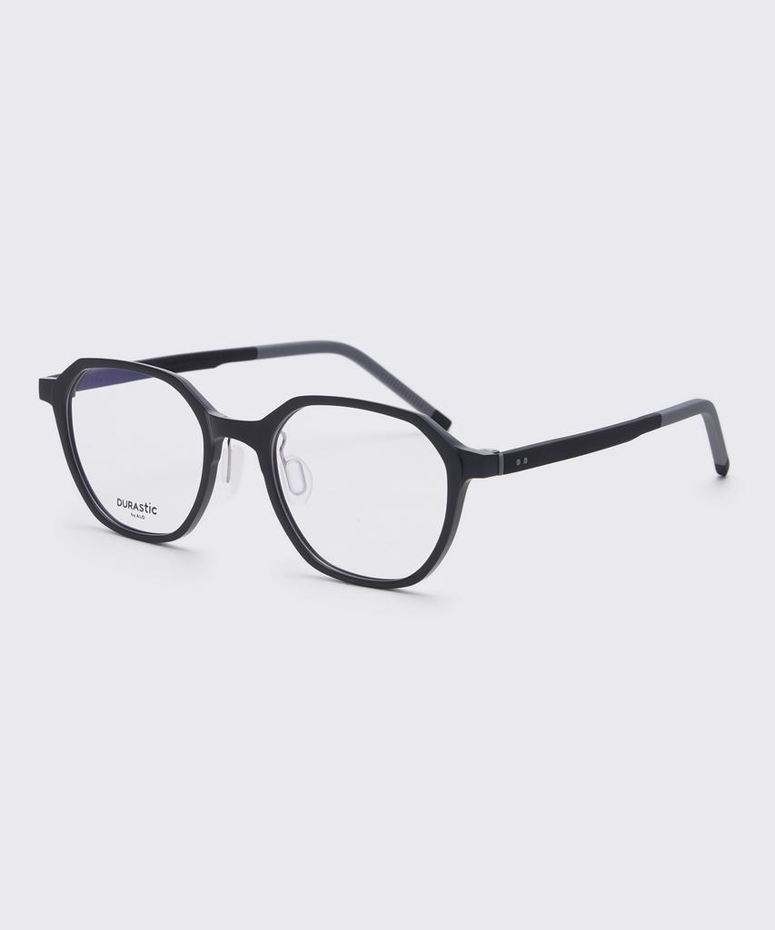 Alloaiweeo [Durastic] Drg5601 0909M Square Panto Silicone Eyeglass Frame Black Blue Light Lens Selection