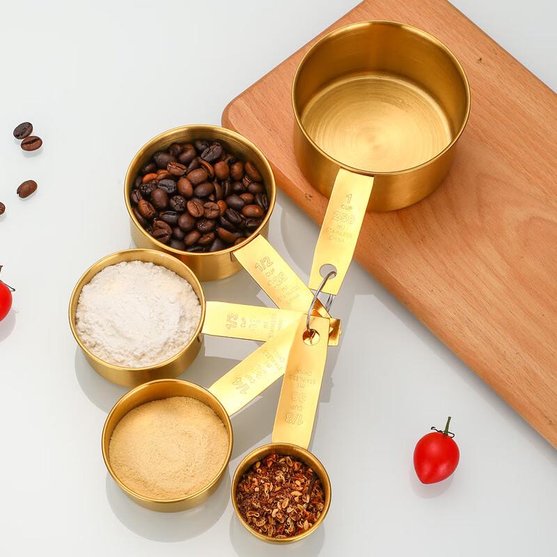 ZISIZ Rose Gold 5-Piece Measuring Cup Set