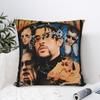 Bad Bunny Hiphop Vintage Quadratische Kissenbezüge Kissenhülle Lustiger Reißverschluss Dekor Kissenbezug für Sitz 18"x18"""