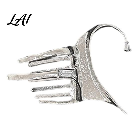 Non Pierced Earrings Silver Ear Cuff for Women No Piercing Metal Elf Alloy Clip Cuff Cartilage Climber Hair Styling Accessory Cool Girl Fashion