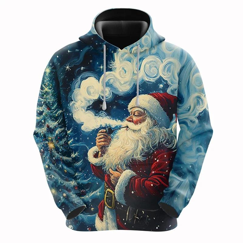 2026 Vánoční mikiny Santa Claus 3D potisk Pánské Dámské Nové Mikiny s kapucí Ležérní Unisex Mikina Pulovr Dětské Topy Oblečení