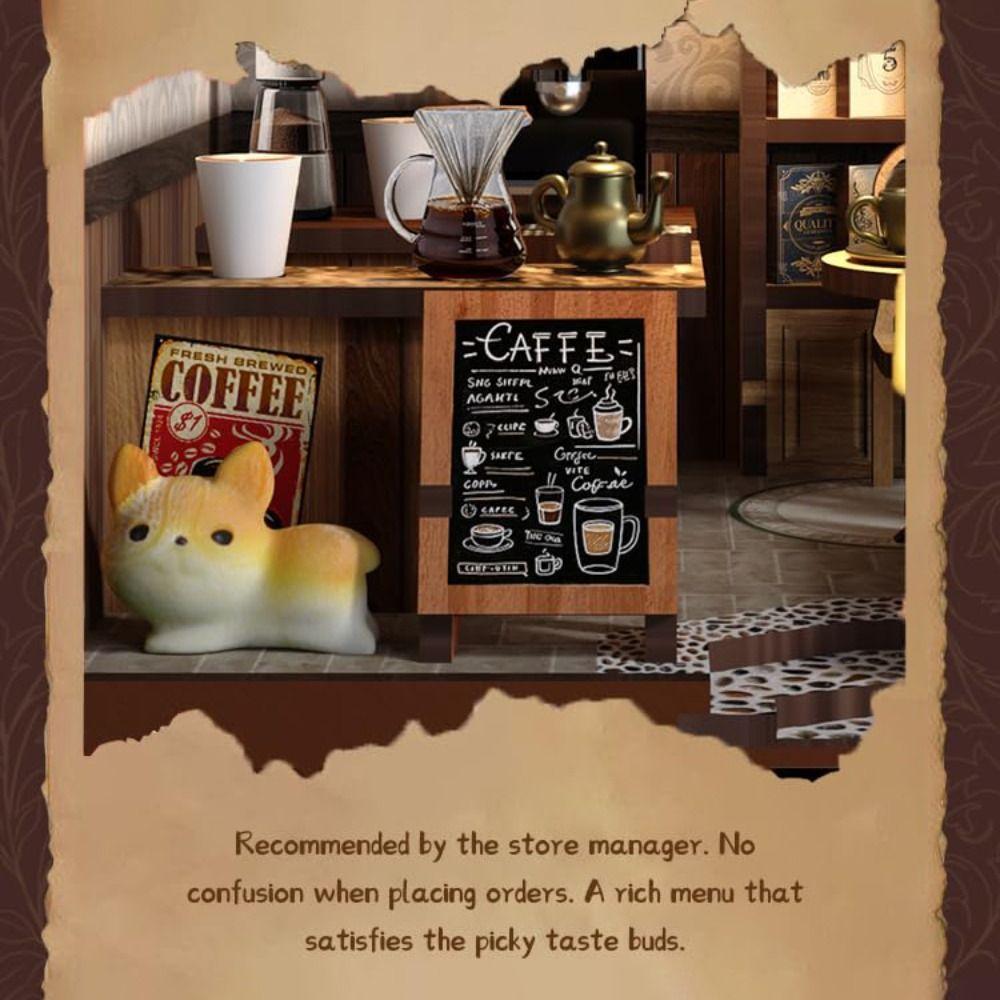 Stil Cafenea de Țară Kit DIY Casă de Păpuși Miniatură Set de Construcție Mini Cafenea Miniatură Realizat Manual pentru Ameliorarea Stresului Cadou Design Snap-Fit