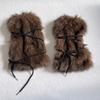 Women's Winter Faux Furs Leg Warmers with Adjustable Crisscross Ties for Textured Cold-Weather Layering and Boot-Top Looks