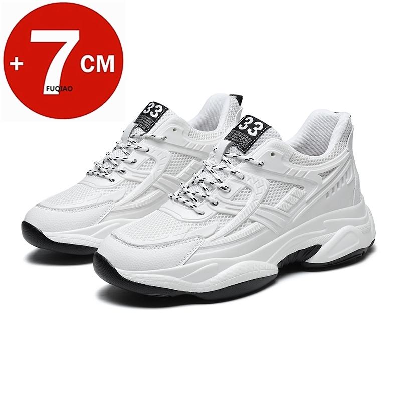 Neue 7cm Absatzsteigernde Retro-Sneaker Für Herren Übergröße 36-46 Bequeme Klobige Dicke Sohle Freizeit-Sport-Aufzugsschuhe
