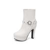 Belt Buckle Platform Boots Women High Heels Ankle Boots Autumn Winter Big Size 42 43 Women's Boots Pumps Ladies Shoes WSH4983