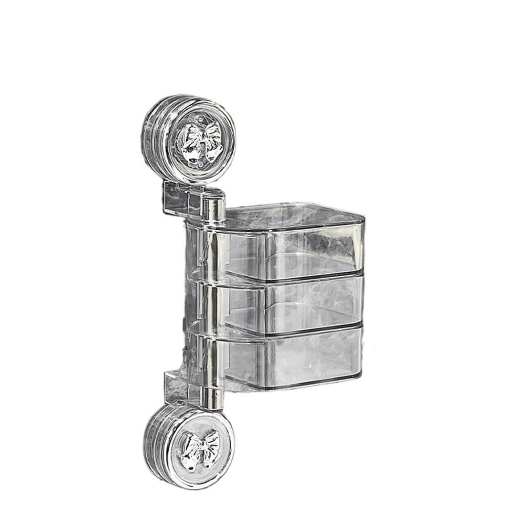 Wall Mounted Suction Cup Rotating Jewelry Box Plastic Hairpin Jewelry Display Rack for Home