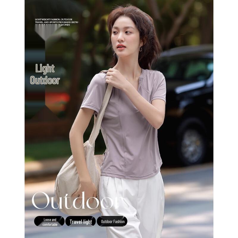 Demana Women s Lightweight Outdoor Zipper T-shirt L