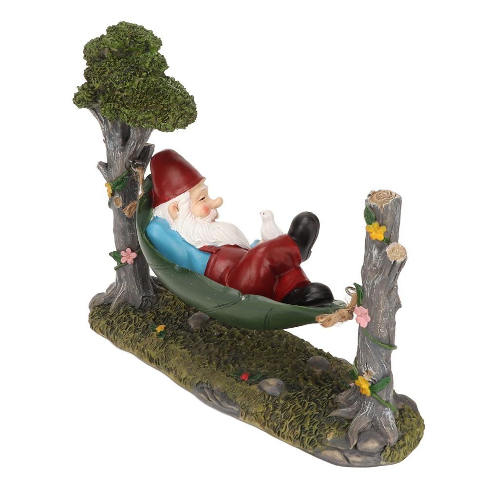 Harz Gartenfigur Gartenzwerg Hängende Outdoor Zwerg Dekoration Hängematten Zwerg Statue Hof Rasen Veranda
