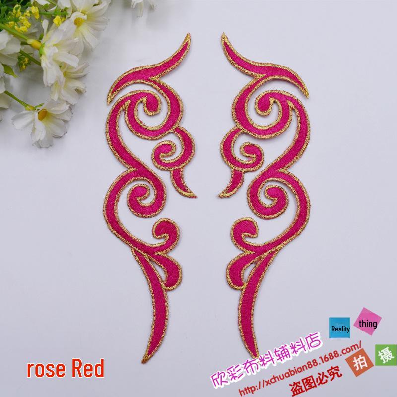 Cuello y puños adhesivos DIY: Parche Étnico Bordado de Flor y Nube