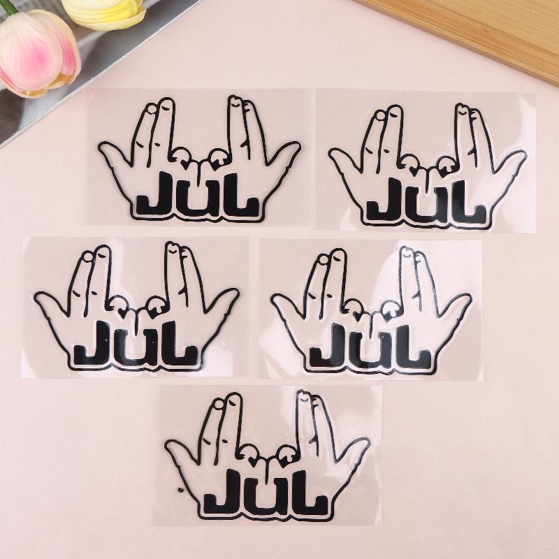 

5Pcs Funny Jul Finger Motorcycle Stickers Waterproof For Motorbike Bike Helmet Diy Scooter Fairing Fuel Tank Tailbox Vinyl Decal as the picture