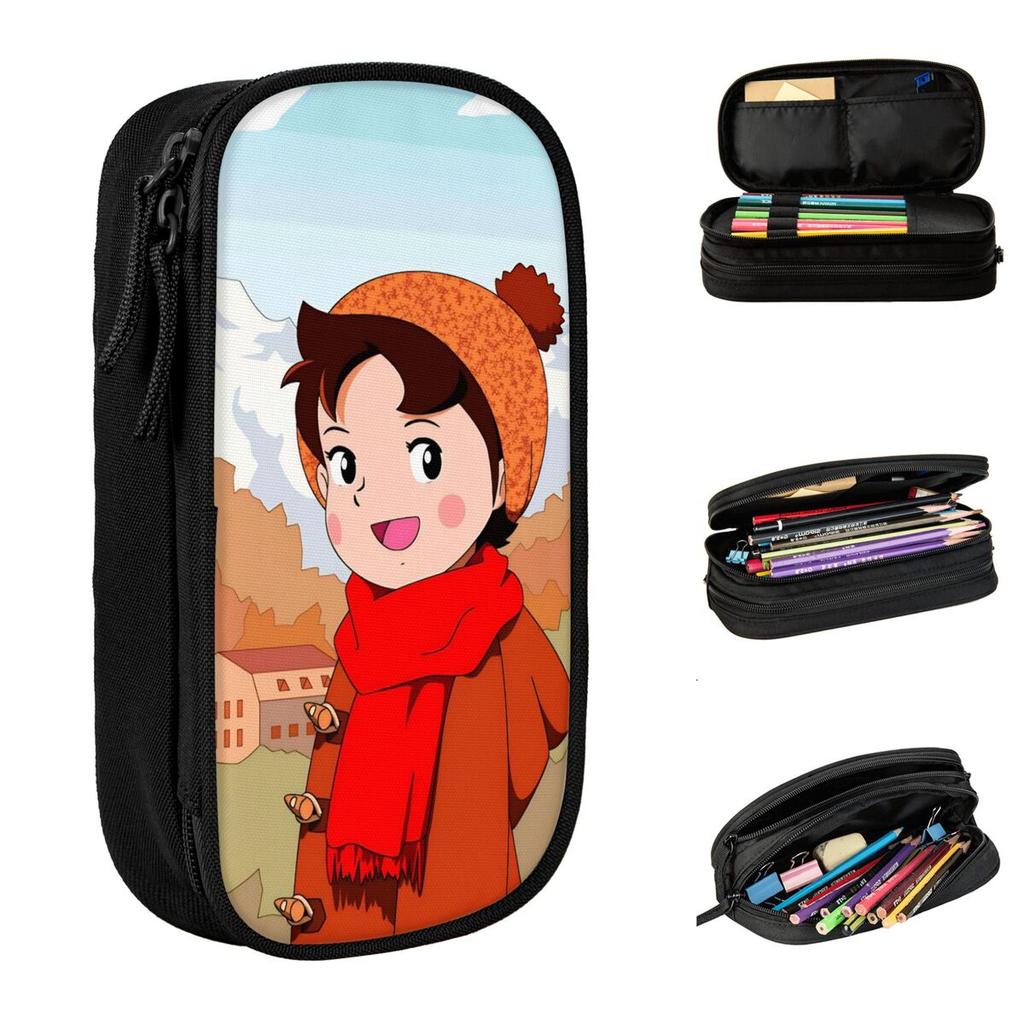 Heidi Cute Cartoon Pencil Cases Creative Pen Box Bag Student Large Storage Students School Cosmetic Pencil Box
