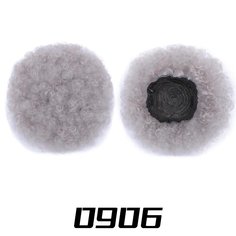 

MISS WIG Афро женские короткие кудрявые вьющиеся шиньоны с завязками, накладные волосы, синтетические волосы, большой круглый хвост 15cm