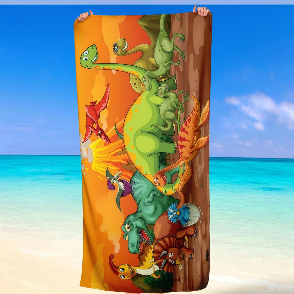 Cute Dinosaur Beach Towel Unisex Adult Kids for Pool Beach Diving Surfing Camping Summer Essential Gift Multiple Sizes