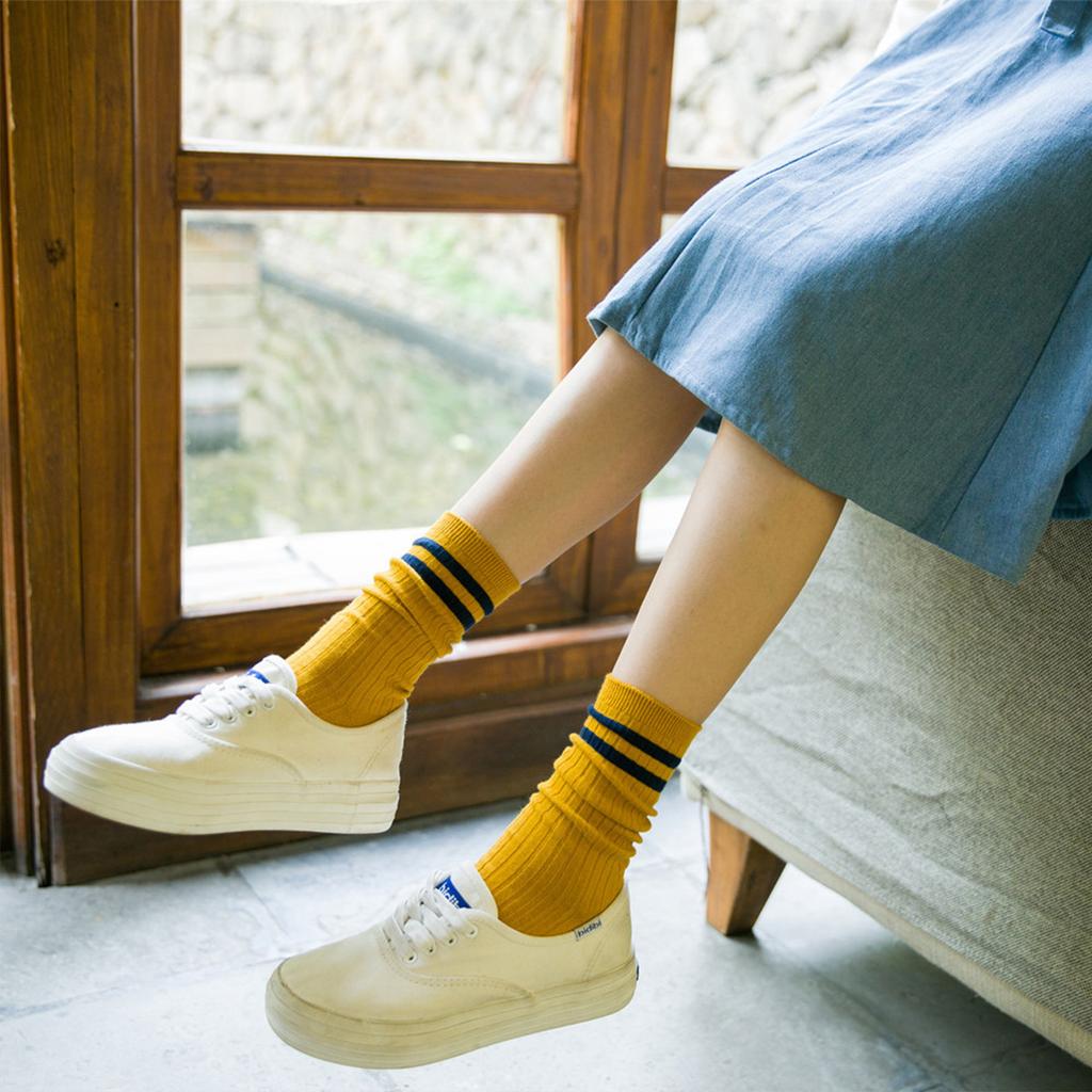 Socks Women's Mid-tube Socks Spring and Summer Ladies Solid Color Pile Socks Japanese College