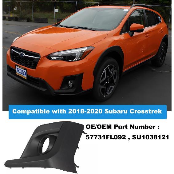 

FASTCHE Fog Light Bezel for Subaru Crosstrek 2018 2019 2020 Front Bumper Driving Lamp Trim Cover w/Fog Light Hole Replacement OE # 57731FL092 (LH