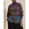 TIFICY Maglioni da Donna Moda Casual Autunno Inverno Stampa a Pois Manica Lunga Girocollo