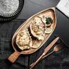 Waterproof Solid Wood Tray Leaf Shaped for Steak Sushi Grilled Meat Pizza Afternoon Tea Tableware Commercial Use