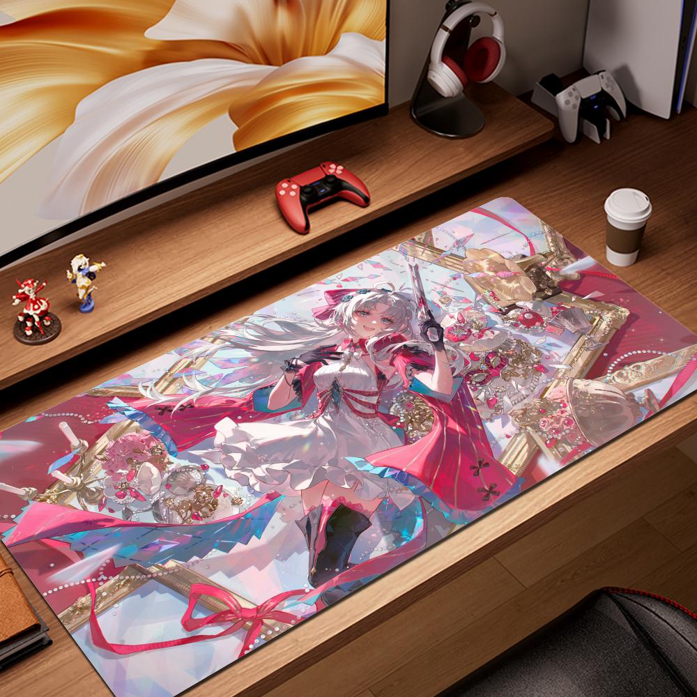 1000x500mm Carlotta Wuthering Waves Mouse Pad Rubber Esports Computer Keyboard Pad Escritorio Pc Setup Accessories 4mm Desk Mat