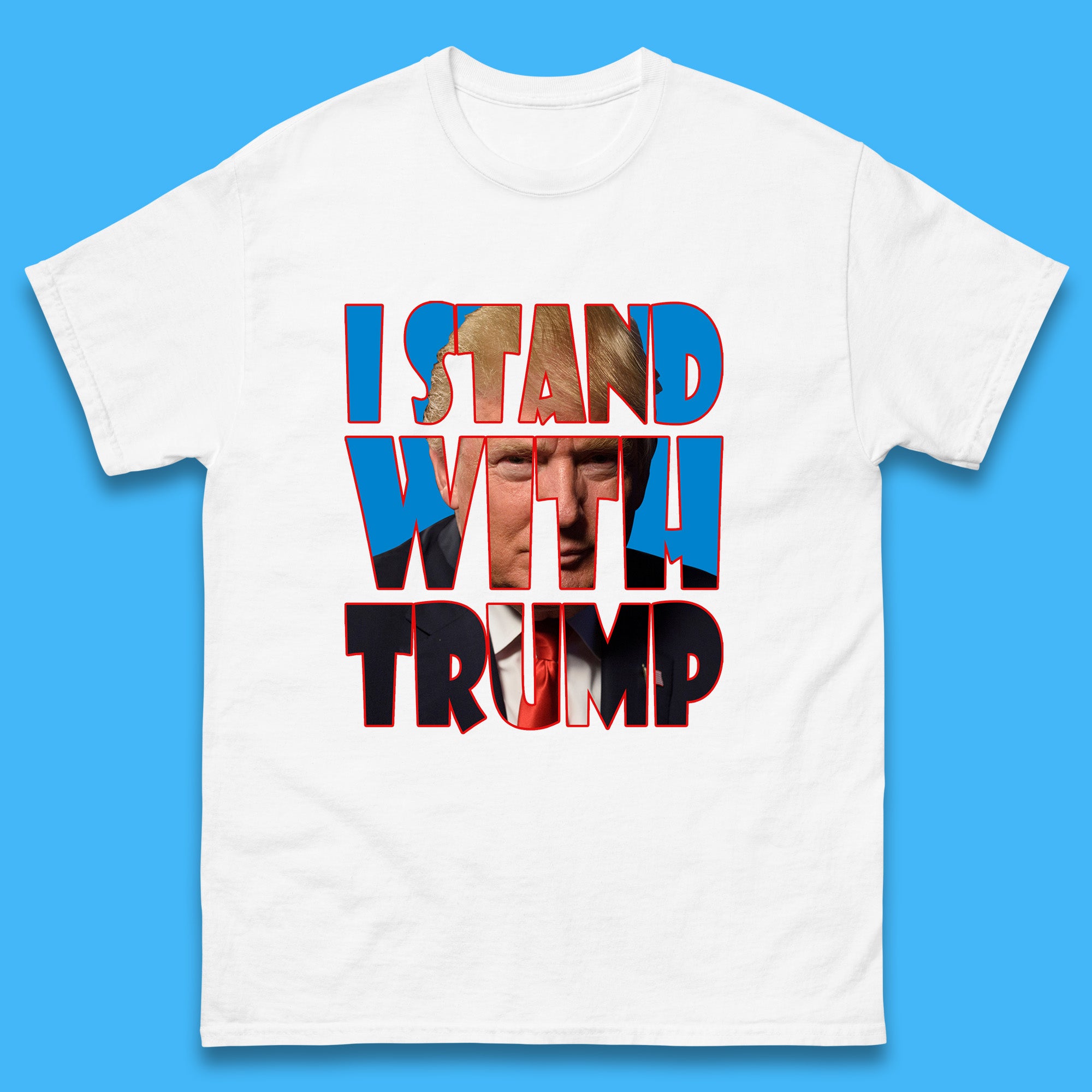 

I Stand With Trump Free President Trump Make America Great Again American politician Mens Tee Top 2XL