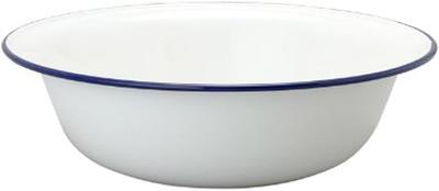 Nodahoro Enamel Wash Basin, 4L, Bathtub, Footbath, Made In Japan, White with Navy Rim
