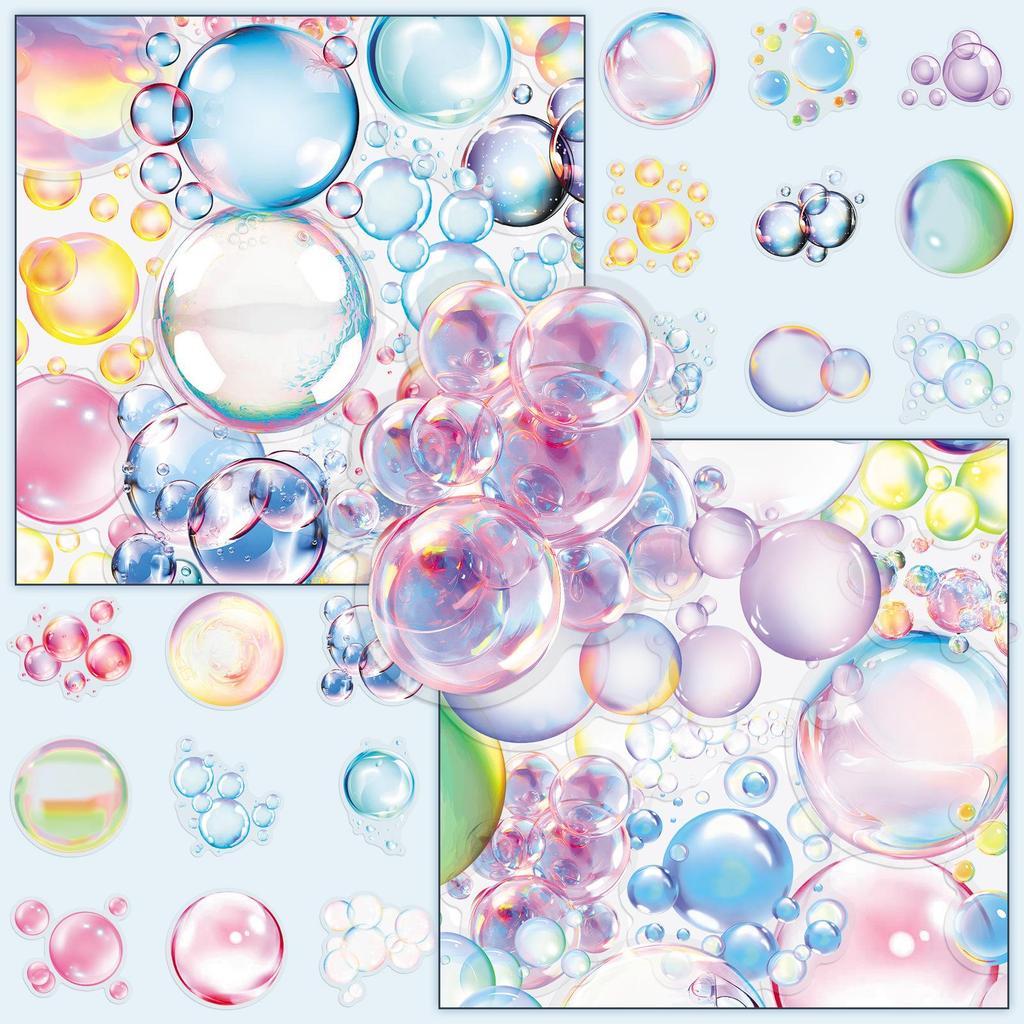 50 Transparent Bubble PET Stickers - Colorful, Small, and Waterproof DIY Journal Decorations