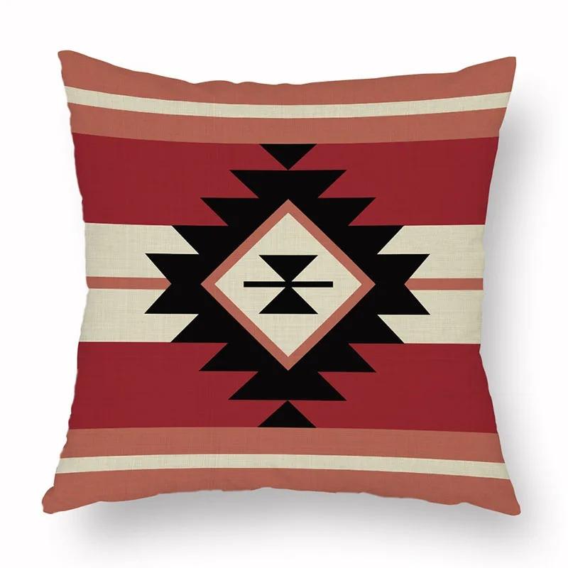 Office Living Room Home Pillowcase Geometric Exotic Ethnic Style Pattern Pillowcase Car Ornaments