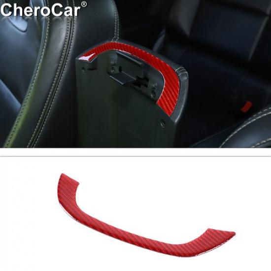 Armrest Box Strip Trim Cover For Chevrolet Camaro 2012 2013 2014 2015 Red Carbon
