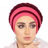 Glitter Pleated Turban Cap for Women Head Wraps Muslim Headscarf Hat Turbante Mujer African Headpiece
