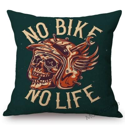 18" Vintage Motorcycle Club Poster Born To Ride Live To Ride Throw Pillow Case Us Funky Style Boy Husband Gift Cushion Cover