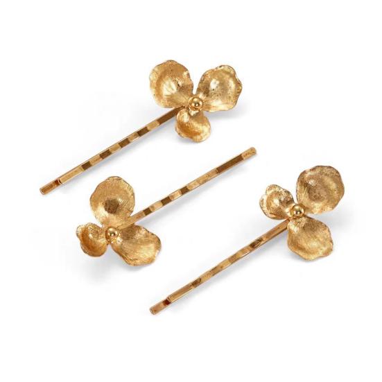 Women Hairpin Imitation Pearl Flower Decor Hair Clip French Retro Style Side Bang Hair Pin Hair Accessories