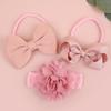 3PCS Chiffon Flower Headbands Baby Girls Hair Bows Headband Elastic Soft Nylon Hairbands for Baby Turban Infant Hair Accessories