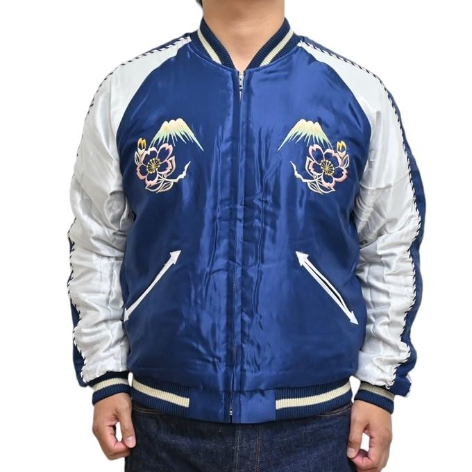 Tailor Toyo Filled Quilted Souvenir Jacket Sukajan RED TIGER JAPAN MAP Taylor Toyo TT15543-119 × (S)