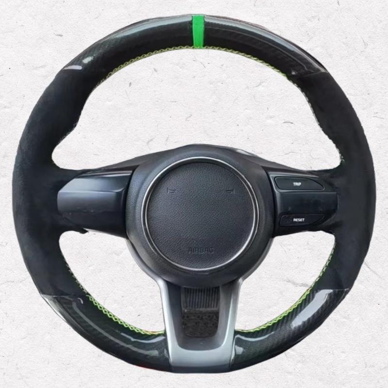 

Car Steering Wheel Cover Suede Leather For Kia Rio5 K2 Picanto Morning Rio 2017 2018 Car Interior Car Styling Beige Thread