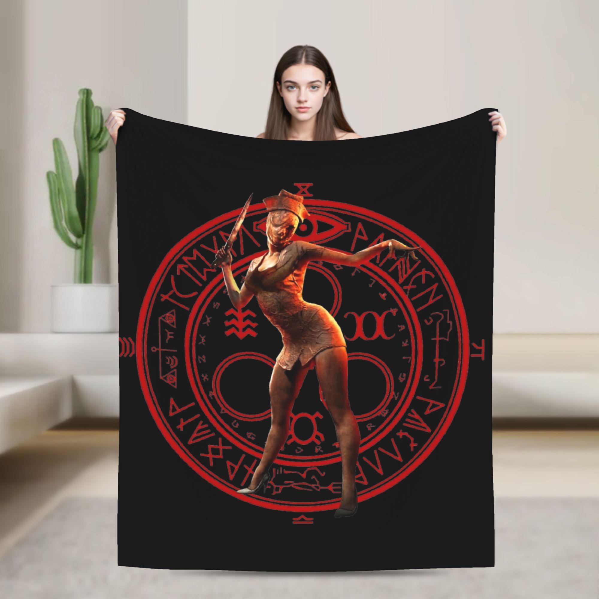 

Silent Hill Horror Flannel blanket Game Custom Throw blankets for Bed Sofa Couch 150*125cm Quilt 75x90cm