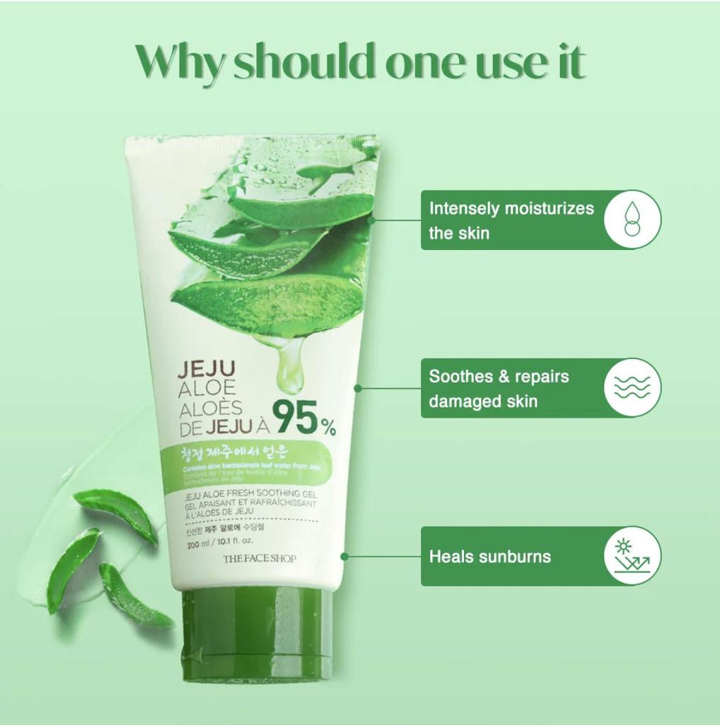 THE FACE SHOP Gel Apaisant à l'Aloe Vera Frais de Jeju (300ml)