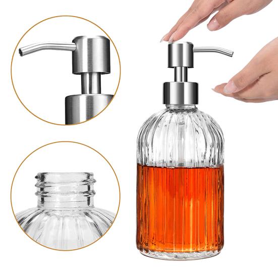 400 ml Skysto muilo, dušo želės, šampūno dozatorius Stiklinis tuščias buteliukas su pompa Talpykla