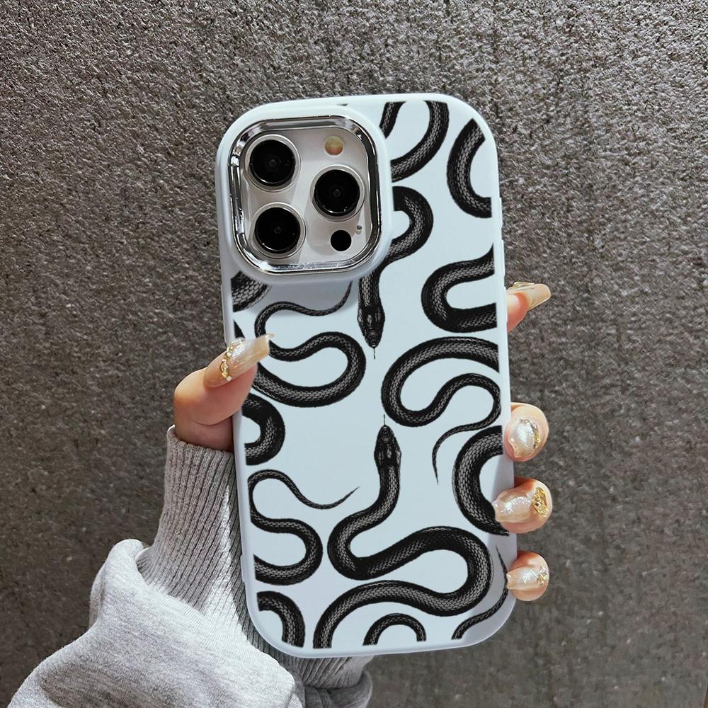 Мягкая задняя крышка N72 Black Gold Snake art для Samsung S24 Ultra A14 iPhone 16 Pro — фото 10