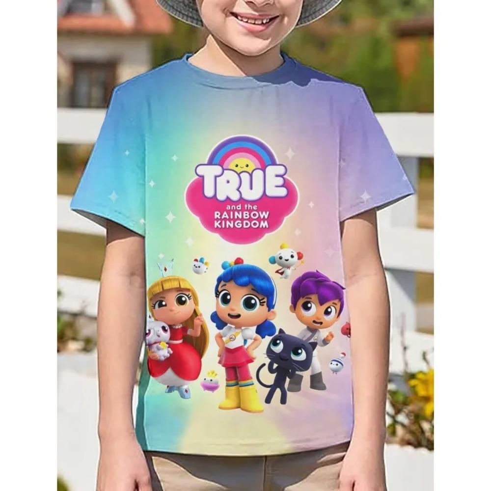 True and the Rainbow Kingdom T-Shirt Cute Kids High Quality T Shirts Childrens Clothing 3D Cartoon Print Comfortable kawaii Tees
