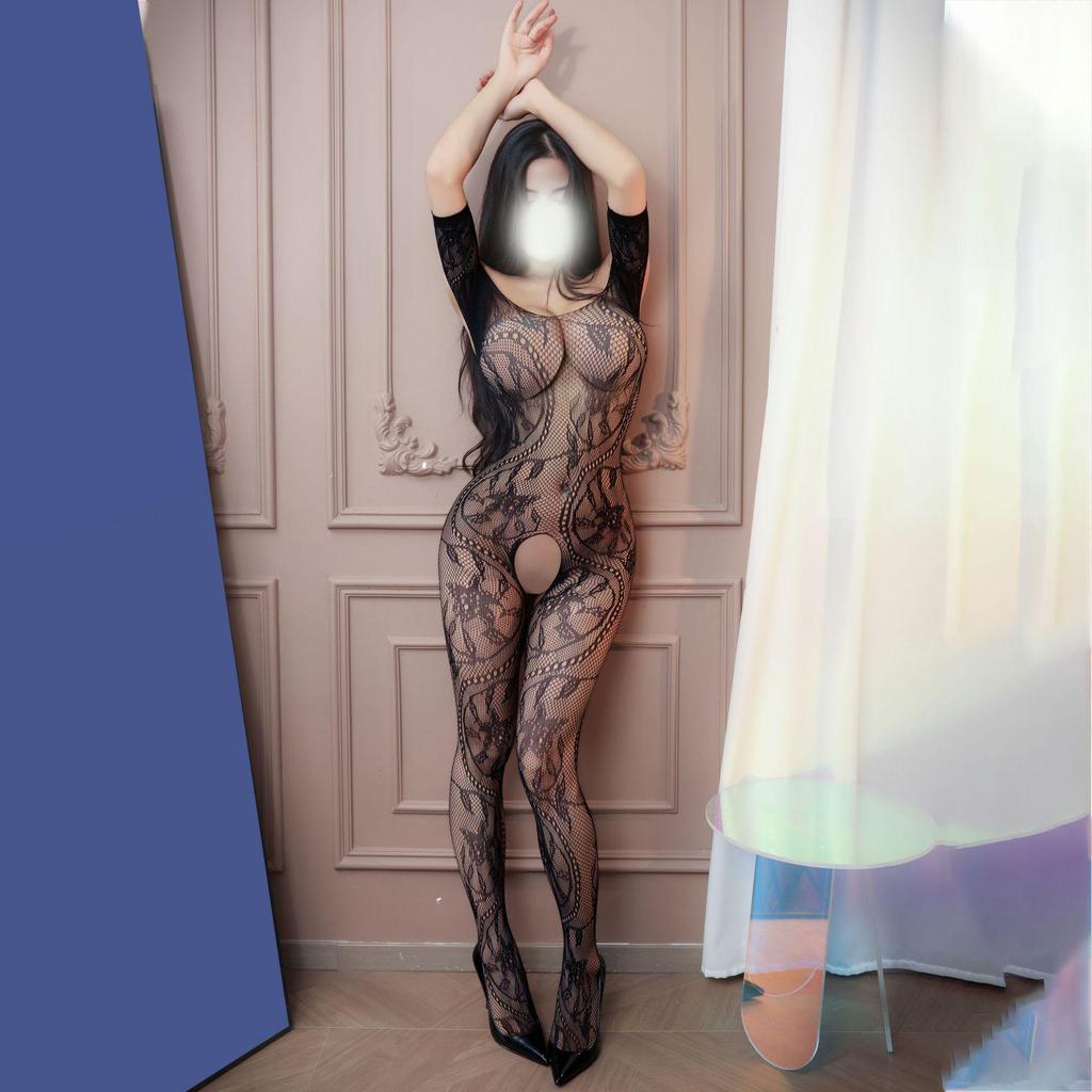 European & American Lace Open-Cup Open-Crotch Lingerie Set