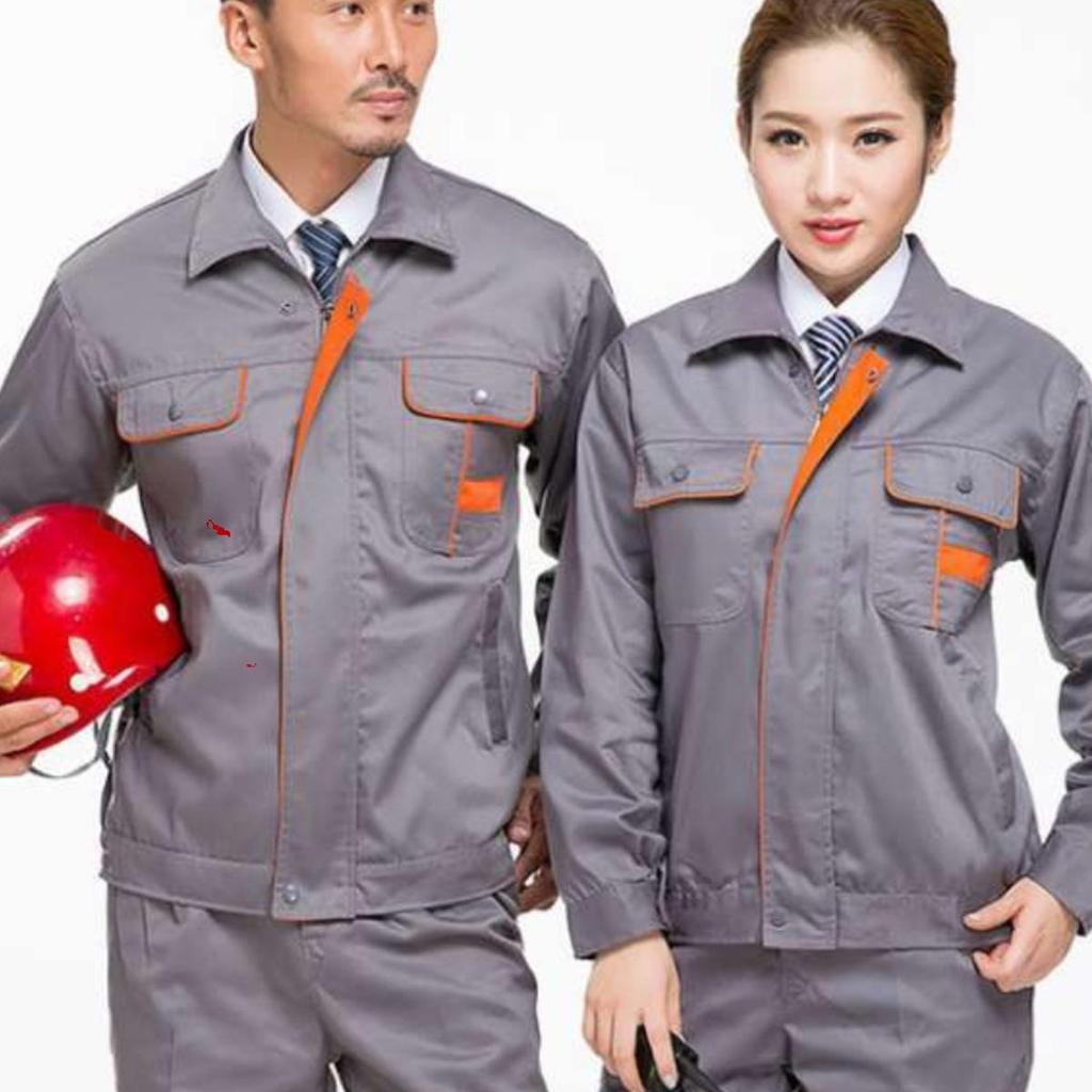 Men's and Women's Workwear Set: Wear-Resistant Long Sleeve Top and Pants for Autumn/Winter, Ideal for Construction and Auto Repair.
