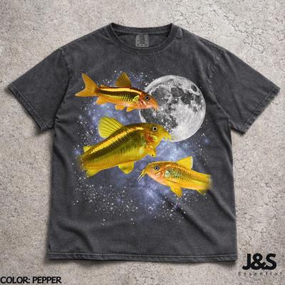 Three Gold Laser Corydoras Comfort Colors® Tshirt, Freshwater Aquarium Fish Graphic Tee, Moon Cory Catfish Shirt, Fish Keeper Gift