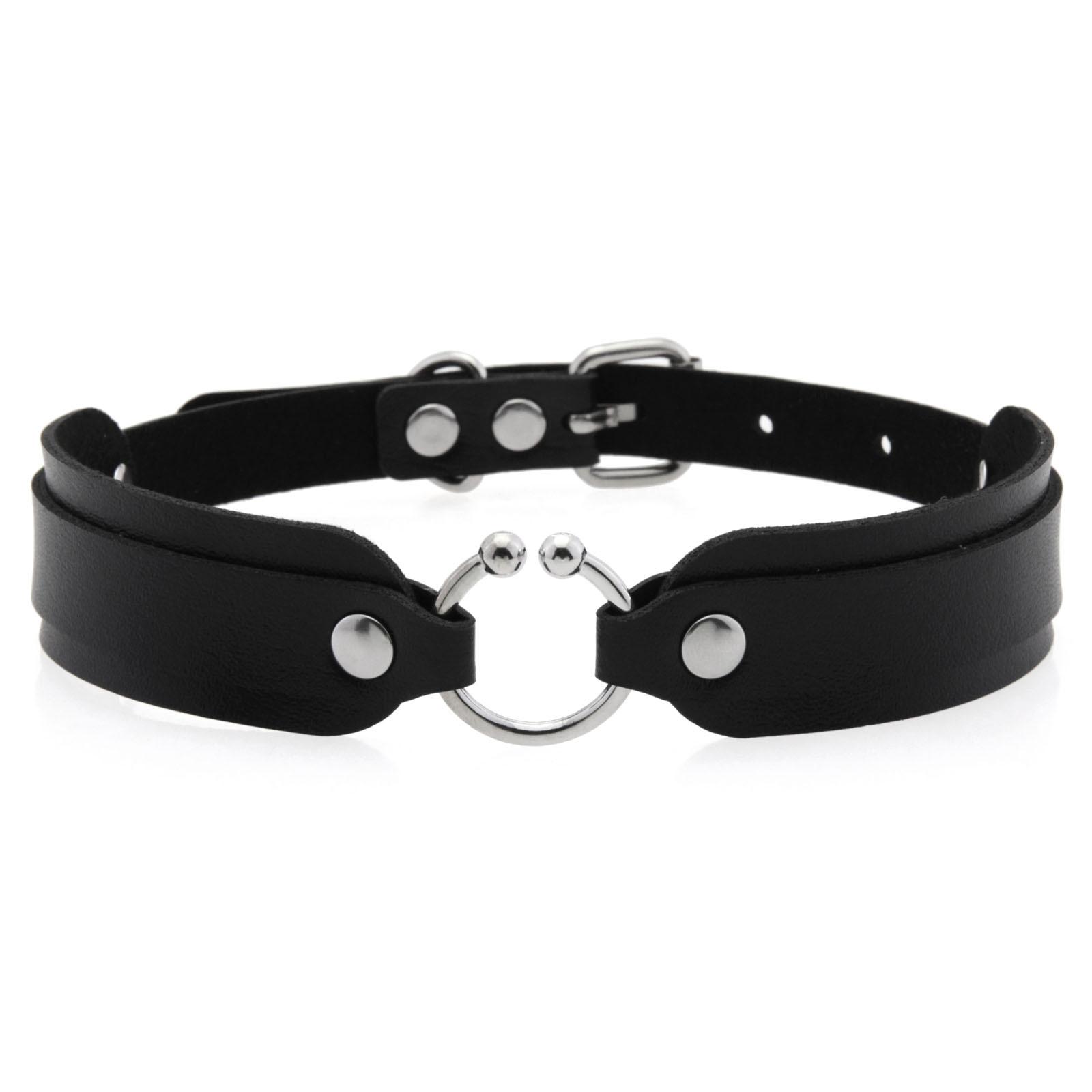 

DIEZI Харадзюку Готический Косплей ПУ Кожаный Чокер Ожерелье Для Женщин Мужчин Панк Сексуальный Круглый Кулон Торки Ожерелье Подарок Ювелирные Изделия