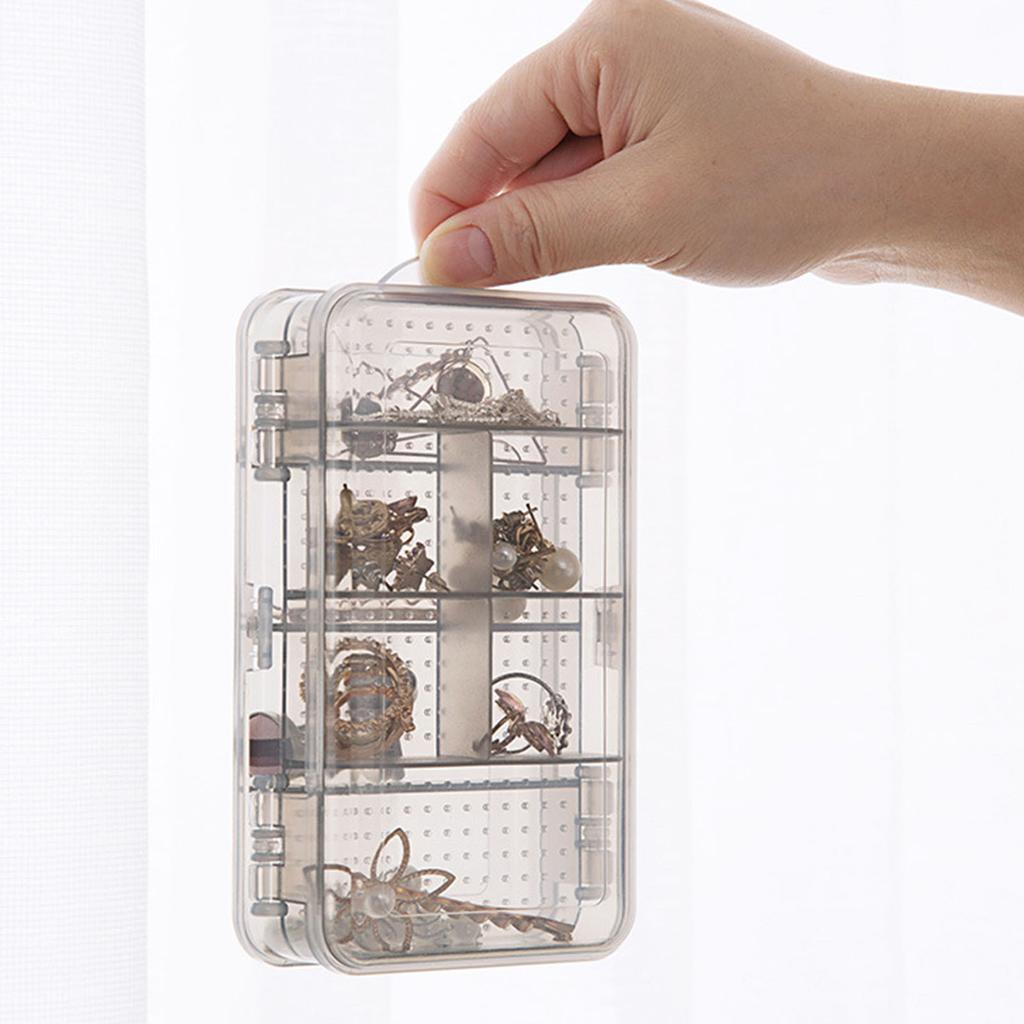 Double Layer Jewelry Box Thicken Plastic Jewelry Storage Box Hanging Clear Jewelry Box Organizer for Earrings Necklaces