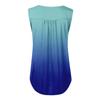 Women's Casual Fashion Plus Size Printed Sleeveless Button V-Neck Pullover Top
