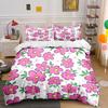 Pink Floral Set For Decoration Purposes Exquisite Three-Piece Bedding Set Gift For Kids And Adults
