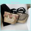 Cotton Linen Tote Bag With Letter Pattern For Daily Casual Fashion Girls
