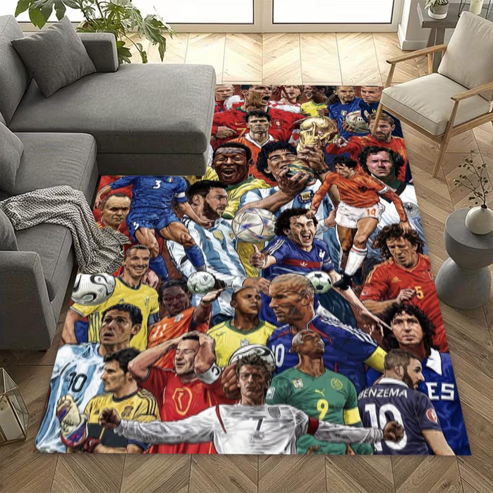 Lionel Messi Football Legends Collage Carpet Design For Living Rooms Playrooms Balcony Dining Room Antislip Rug Office Home Decor Perfect Gift For Fri
