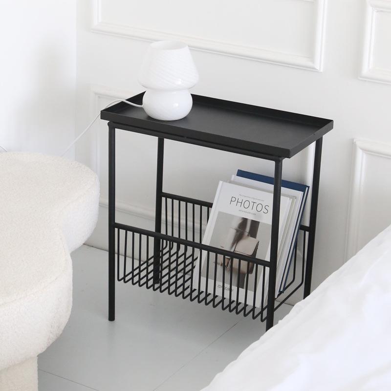 Danish Design/ins Style Sofa Side Table Wrought Iron Corner Table Nordic Bedside Storage Small Table Coffee Table Rack